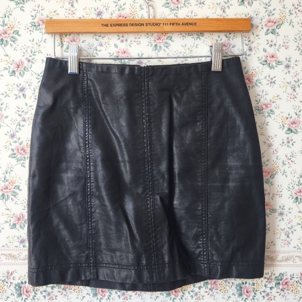Free People Modern Femme Vegan Leather Mini Skirt